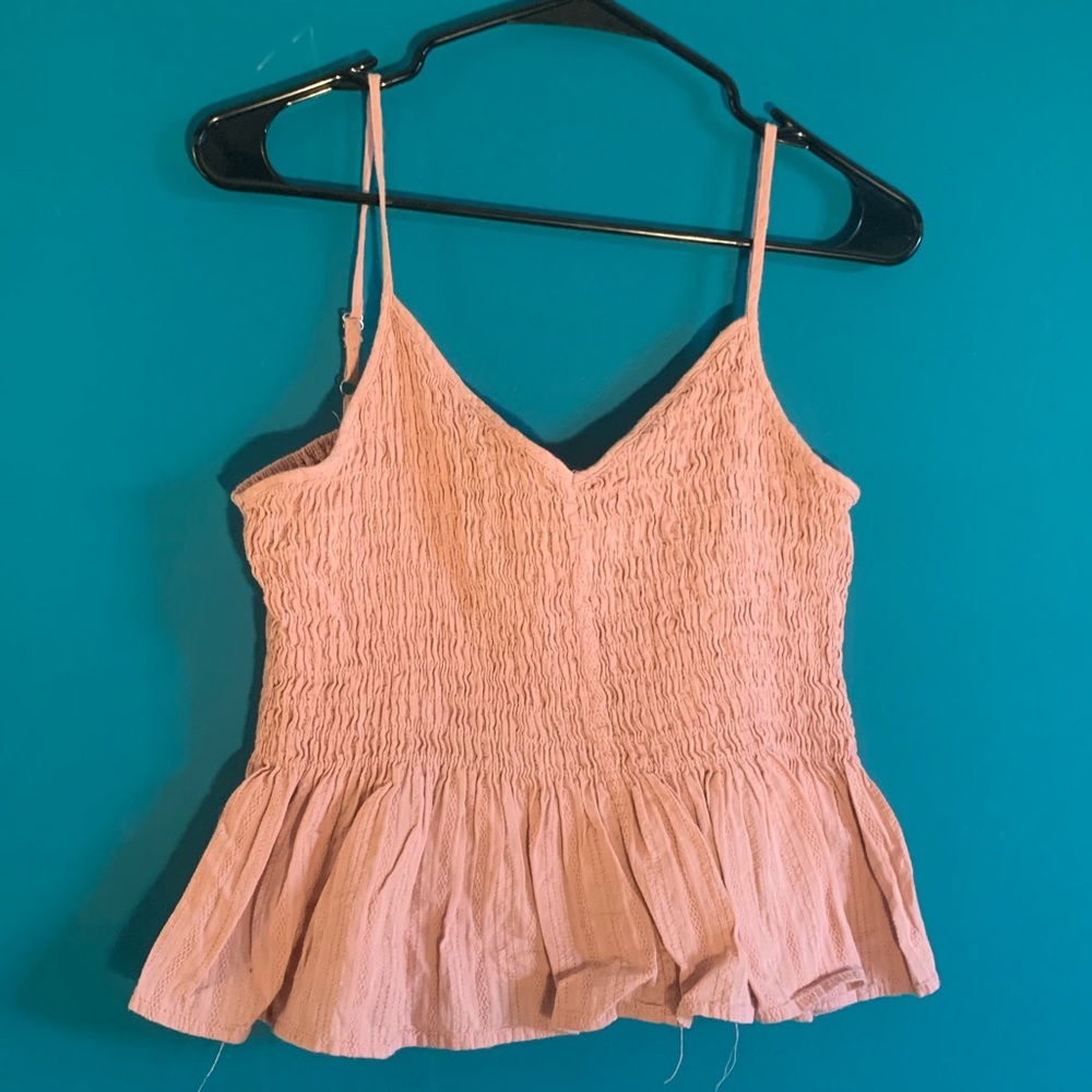 Baby Pink Ruffle Crop Tank